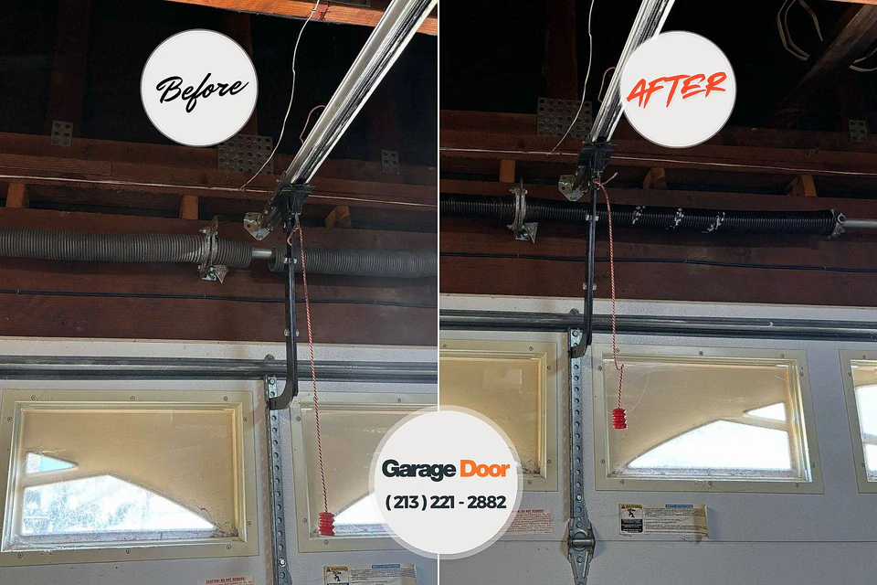 Before and after: garage door repair Roselle, NJ
